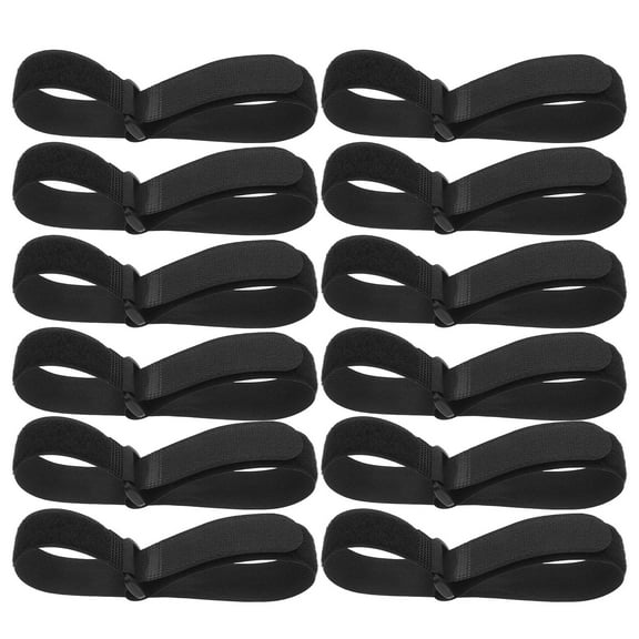 RENACLIPY 12Pcs Elastic Yoga Mat Straps Adjustable Black Mat Sling for Exercise