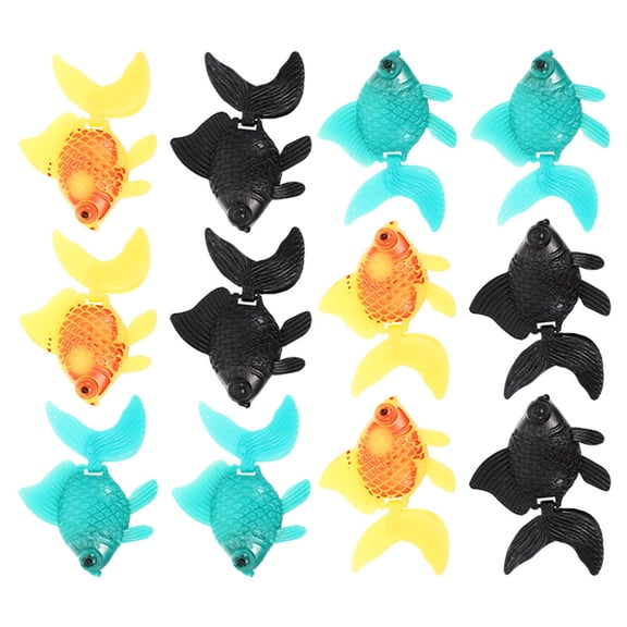 RENACLIPY 12Pcs Assorted Color Artificial Goldfish Floating Aquarium Decoration Plastic Fish Ornament