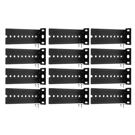 RENACLIPY 12Pcs Drawer Slide Rail Brackets Metal Mounting Bracket for Keyboard Tray and Cabinet Drawers Black