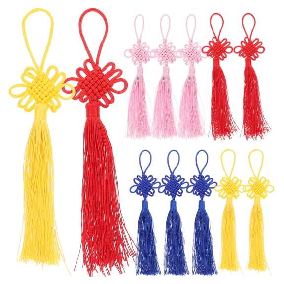 YOSADIER Chinese Ornaments Assorted Color Fabric Home Decor Spring Festival 12Pcs