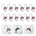 thumbnail image 1 of RENACLIPY Christmas Snowman Shower Curtain Hooks, White Resin Decorative Set of Holiday Bathroom Decor, 1 of 8