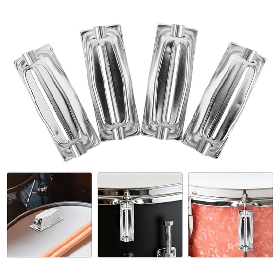 RENACLIPY 12Pcs Snare Drum Double End Lugs Plated Silver Metal Drum Hardware for Precision Tuning and Easy Installation