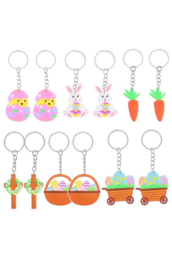 Backpack Pendant Cartoon PVC For Family Members Colleagues Easter 12Pcs 4.1X1.8In