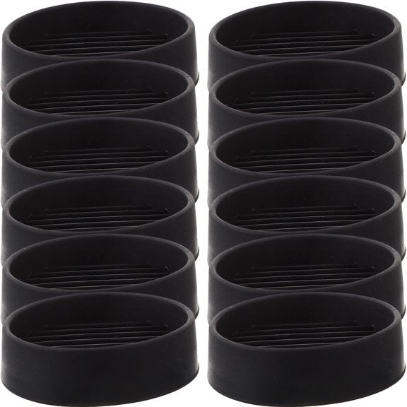 RENACLIPY 12Pcs Black Rubber Furniture Wheel Caster Cups Chair Table Leg Stoppers