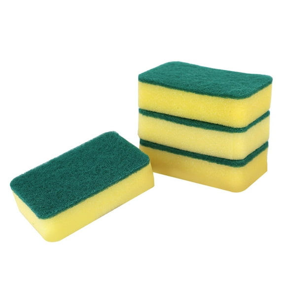 RENACLIPY 12Pcs Household Yellow Scouring Pads with Strong Water Absorption for Dishwashing