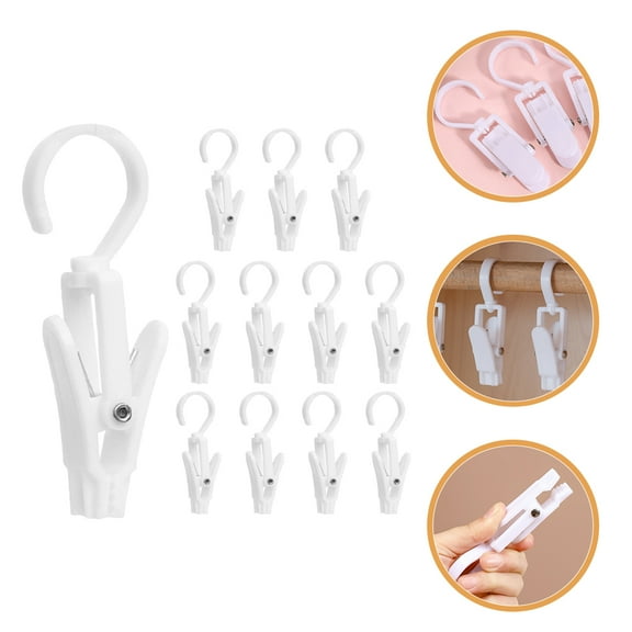 RENACLIPY Hanger Clip Laundry Hooks Rotatable 12Pcs