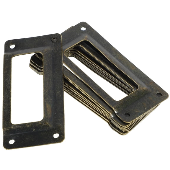 RENACLIPY 12Pcs Iron Vintage Drawer Tag Label Frames for Cabinet Storage