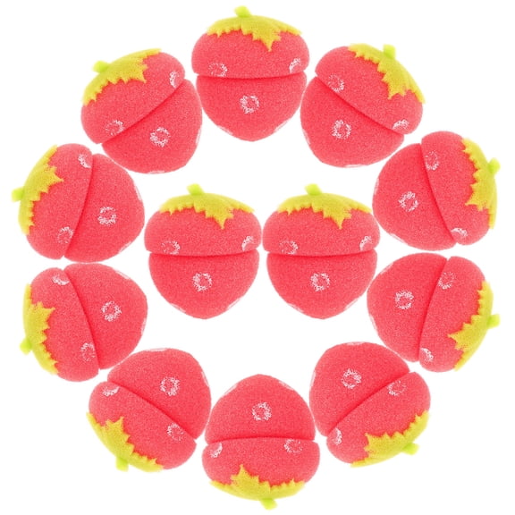 RENACLIPY C Shaped Sponge Curler Hair Roller Styler for Women Red 12 Pcs Set