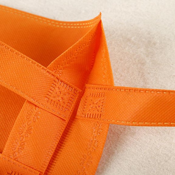 RENACLIPY 12Pcs Red Reusable Nonwoven Shopping Bags Foldable Tote Bags with Durable Handles for Storage