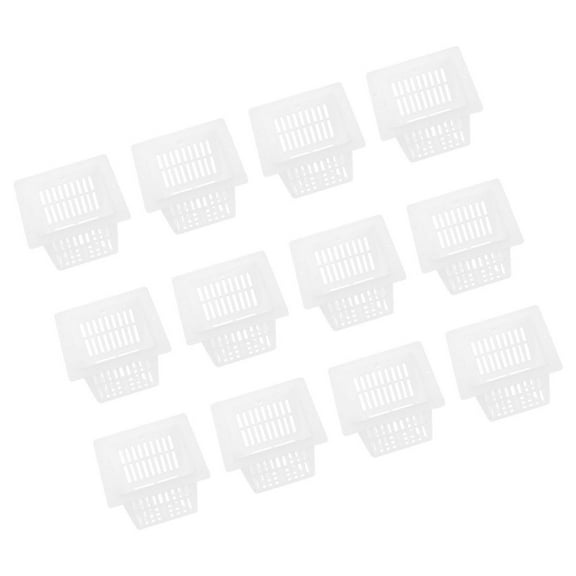 RENACLIPY 12Pcs White Slotted Square Planter Pots Plastic with Optimal Drainage for Garden