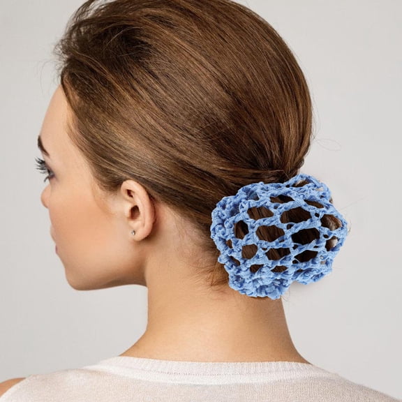 RENACLIPY 12pcs Assorted Color Bow Hair Nets Bun Covers for Skating Competitions and Dance