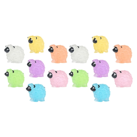 RENACLIPY 14-Piece Mini Sheep Figurine Set in Assorted Colors for Kids, Family Fun, Educational Play and Collectibles