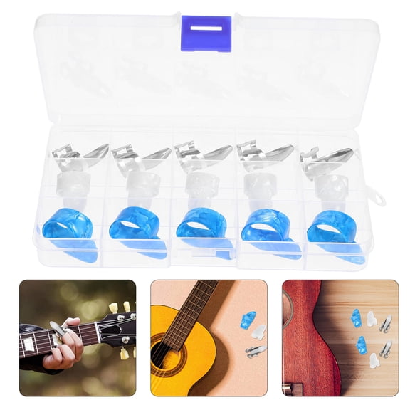 RENACLIPY 15Pcs Stainless Steel Guitar Finger Picks Assorted Color Ultra Thin and Durable for Guitar Use