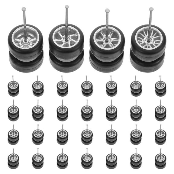 RENACLIPY 16 Pairs Modified Rubber Tires with Realistic Detailed Wheels for RC Cars and Model Vehicles Accessories