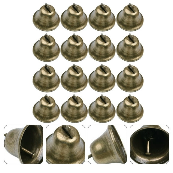 RENACLIPY 16Pcs Loose Beads Metal Bells in Dark Brown for Holiday Decoration and Crafts