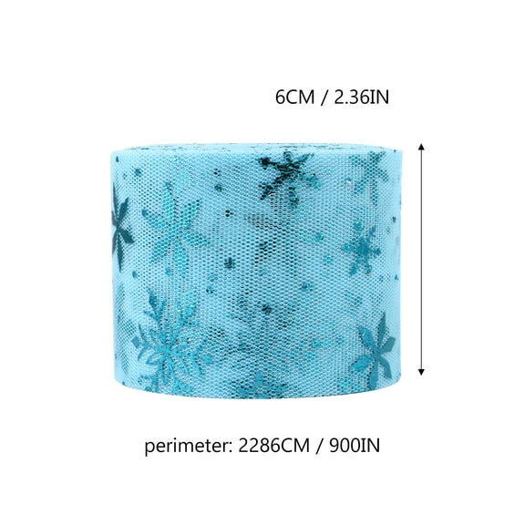 RENACLIPY 1Set Blue Tulle Fabric Spool Ribbon Christmas Craft Decoration For Families