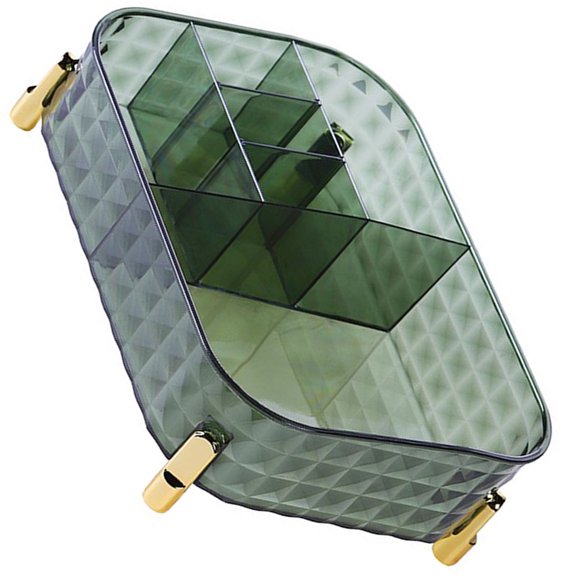 RENACLIPY Green Makeup and Skincare Vanity Organizer, Pet ABS Material, Easy to Clean Storage Solution