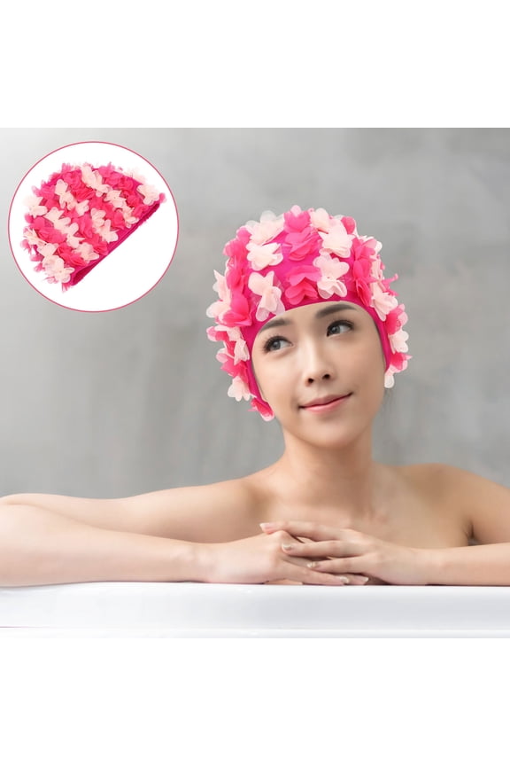 women swimming cap Swimming Hat Nylon Pink for Indoor 1Pack