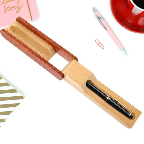 RENACLIPY Wooden Multi-Color Pen Organizer, Desk Storage Holder, 6.3 x 2.0 x 1.0 Inches, 1 Set