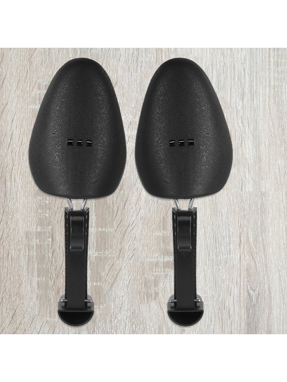 1 Pair Adjustable Black Plastic Shoe Shaper with Air Circulation for Dress Shoes and Boots