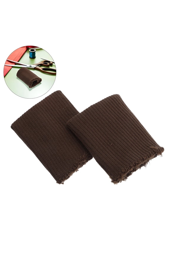 1Pair Coffee Stretch Knit Rib Cuff for Jacket Tubular Ribbing Sleeve Repair Extension