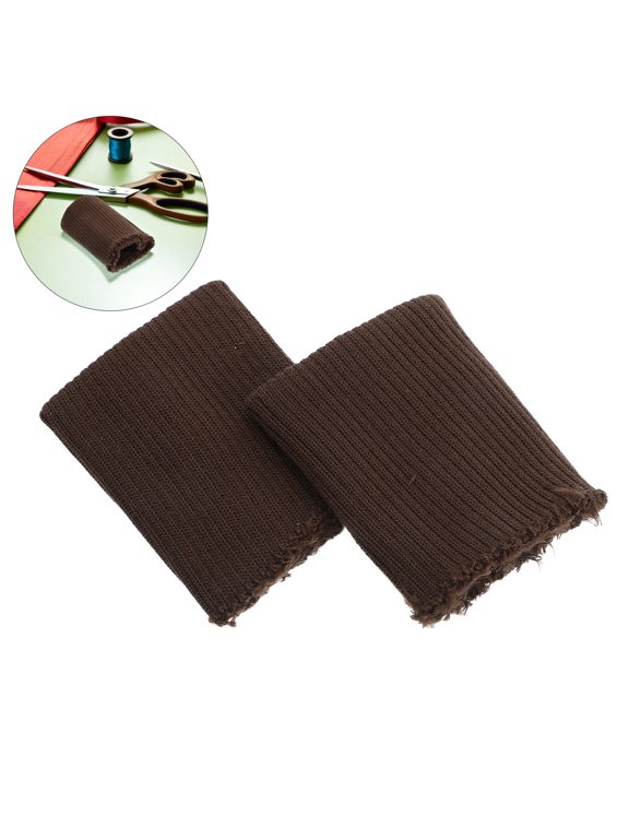 1Pair Coffee Tubular Rib Knit Cuff Replacement for Jacket Sportswear Sewing DIY