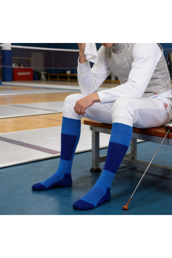 1Pair Cotton Protective Fencing Stockings with Anti Slip and Thickened Cushion Bottom