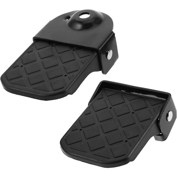RENACLIPY 1Pair Foldable Black Motorcycle Foot Pegs Rear Wheel Footrest Extra Support for Atv and Electric Bikes
