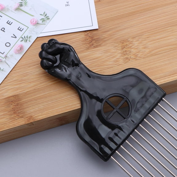 RENACLIPY Black Rake Comb with Extra Wide Teeth for Gentle Detangling and Scalp Massage - 1 Piece Hair Care Tool