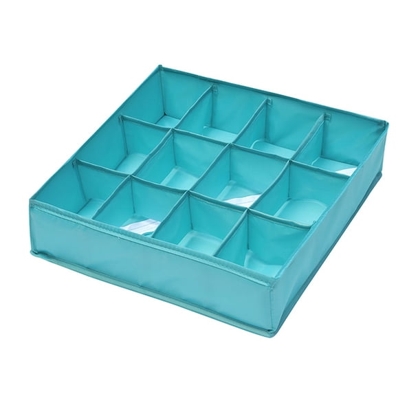 RENACLIPY Sock Storage Box with 12 Compartments, Foldable Organizer for Home, Closet, and Drawer Use