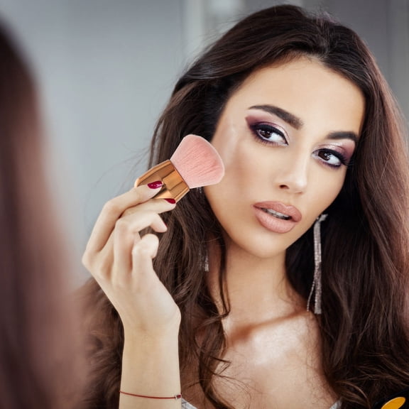 RENACLIPY 1Pc Makeup Brush Set Pink Premium Fiber Bristles for Natural Uniform Makeup Daily Use