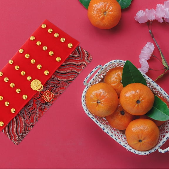 RENACLIPY Red Money Pocket Cloth Envelope for New Year Celebrations with Easy Open Closure, 1 Piece