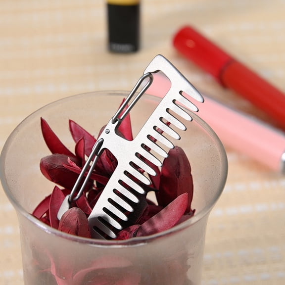 RENACLIPY Compact Titanium Alloy Comb 1Pc - Lightweight Outdoor Use with Anti-Static Design for Smooth Hair Styling