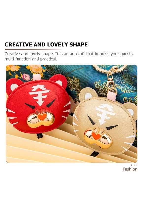 Tiger Keychain Pendant Red PU Material Festive Bag Pendant 1Pc