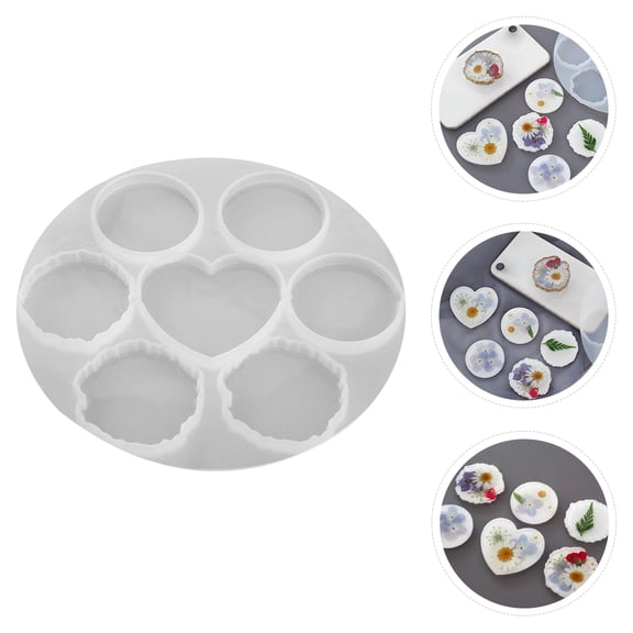 RENACLIPY 1Pc White Epoxy Resin Phone Grip Mold for DIY Silicone Casting Tray with Reusable Design