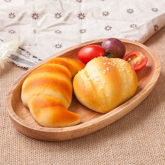 RENACLIPY Handmade Brown Wooden Fruit Tray Decorative Plate for Kitchen, Sushi, Party, and Home Use - 1 Pc