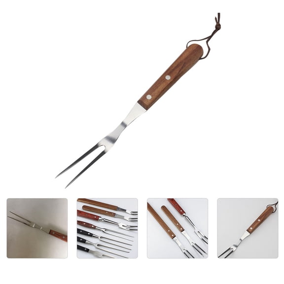 RENACLIPY Stainless Steel BBQ Skewers with Brown Handle, Ideal for Outdoor Grilling, Steak, Kabobs, and Barbecue Cooking