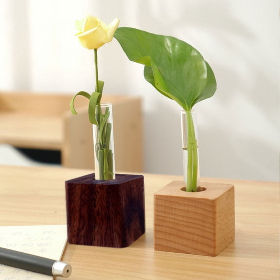 RENACLIPY Dark Brown Glass Test Tube Vase for Flowers, 1 Piece, Perfect for Home, Balcony, Tabletop & Decorative Floral Displays