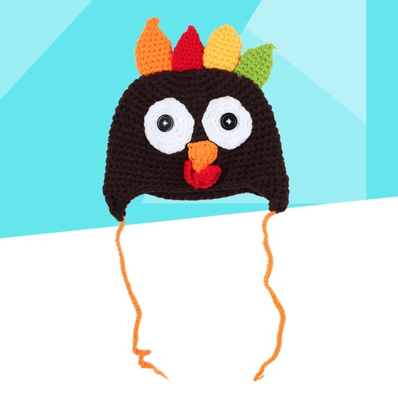 RENACLIPY 1Pack Turkey Beanie Hat Coffee Plush Kids Hat Casual Warmth Indoor Use