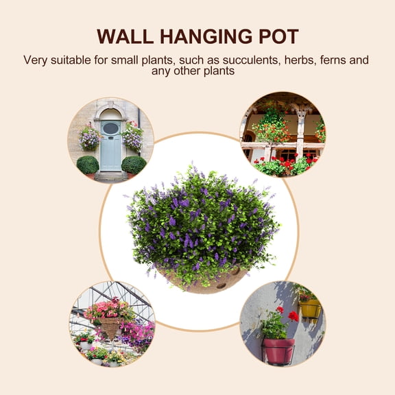 RENACLIPY 1Pc Natural Coconut Shell Hanging Plant Pot Khaki Color for Romantic Garden Decor