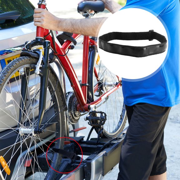 RENACLIPY 1Pc Nylon Hook and Loop Cable Strap Black Reusable Fastening Strap for Bike Wheels