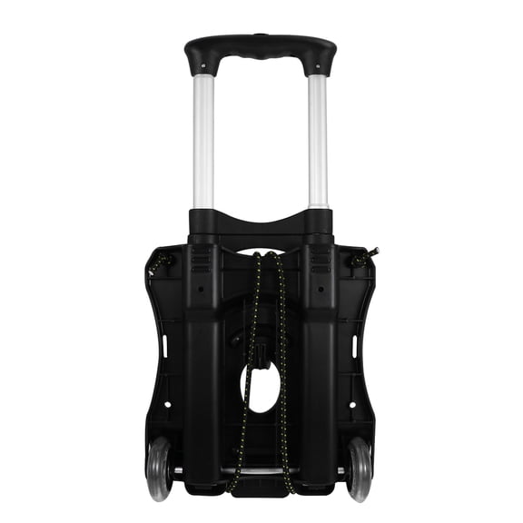 RENACLIPY Portable Folding Utility Wagon Cart, Black Plastic Trolley for Outdoor Shopping, Farmers Markets, Malls, and Storage Use