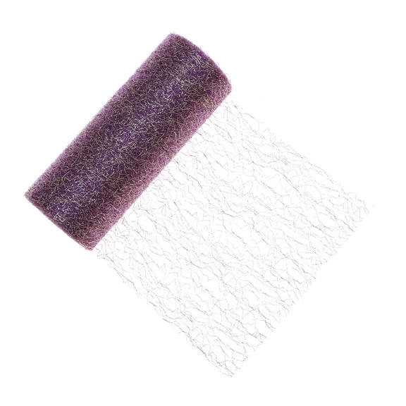 RENACLIPY 1Pc Purple Polyester Gauze Roll for DIY Crafts Wedding Table Sashes and Floral Projects