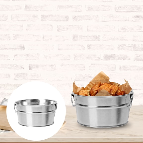 RENACLIPY Large Capacity Stainless Steel Chicken Bucket for Restaurant and Kitchen Use, Food Storage Container, Easy to Clean