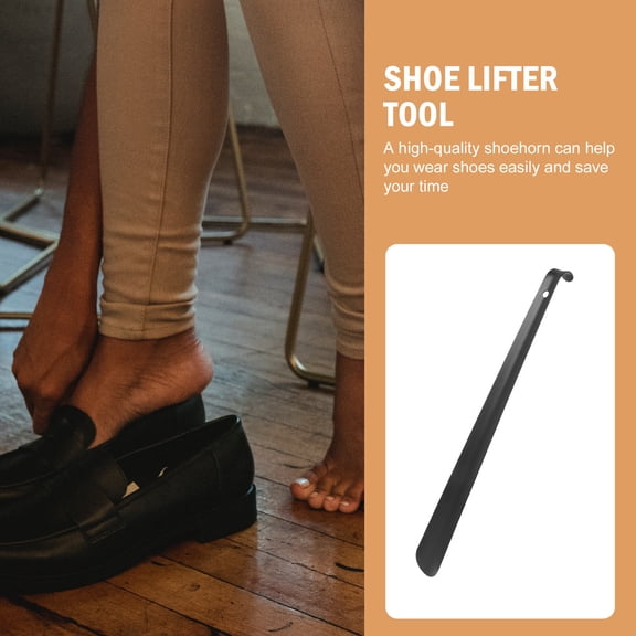RENACLIPY 1Pc Simple Black Stainless Steel Shoe Lifter Tool Comfortable Grip
