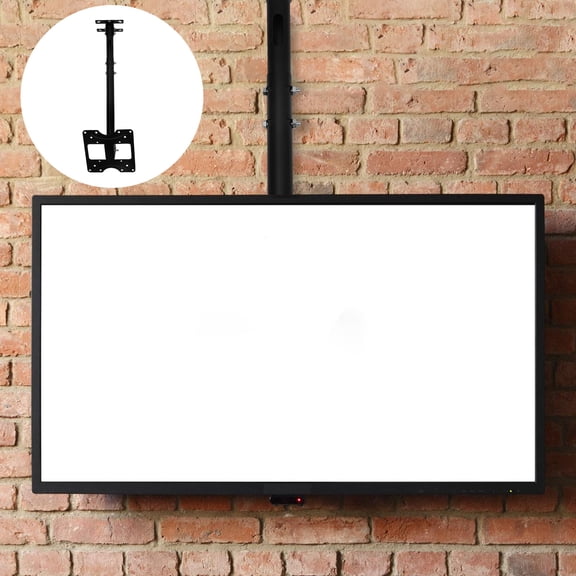 RENACLIPY Adjustable Black Steel TV Wall and Ceiling Mount Bracket for Secure Flat Screen Installation, 1 Pc