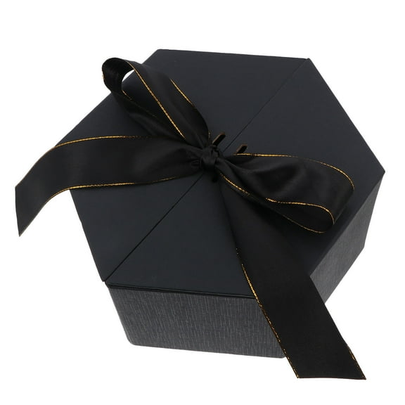 RENACLIPY Black Hexagon Candy Wrapping Box - Stylish Single Piece Storage Container for Sweets and