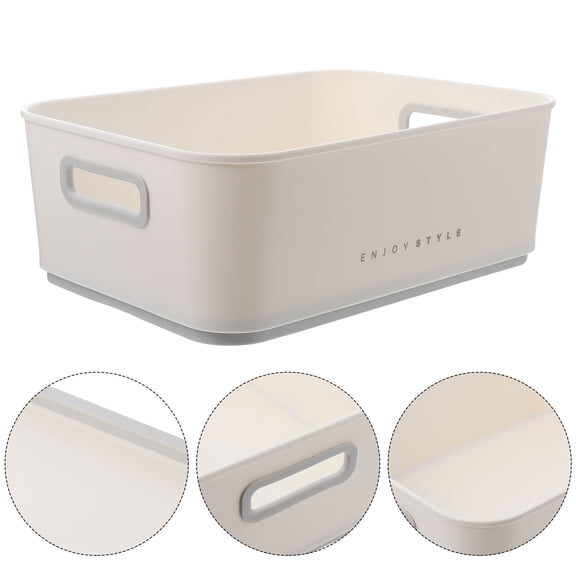 RENACLIPY 1Pc White Plastic Toiletry Box Storage Holder for Bathroom Desktop Cosmetic Organizer