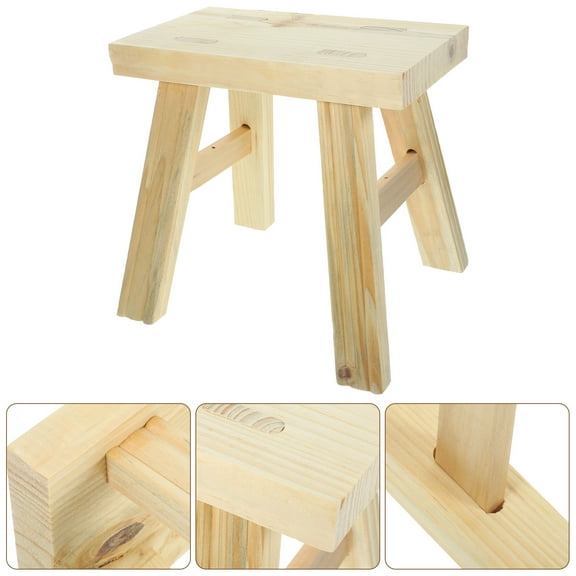 RENACLIPY Small Wooden Step Stool for Kids, Solid Wood Shoe Changing Stool, Heightening Seat for Children