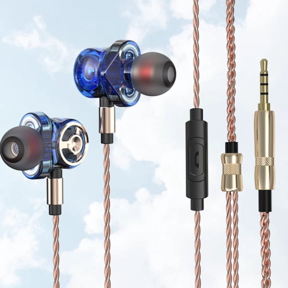 RENACLIPY Unit Earbud Metal Headphone for Phone with Rich Bass and Durable Braided Wire